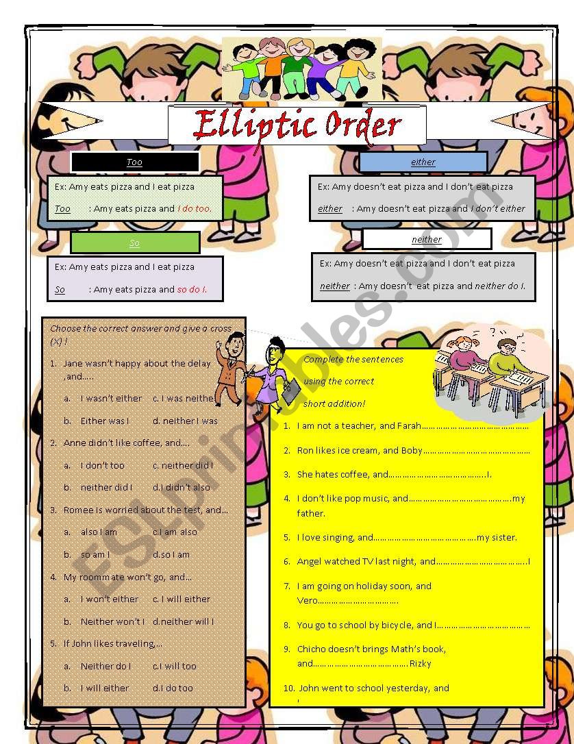 elliptic order worksheet