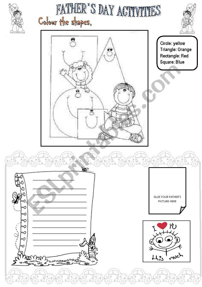 Fathers day Activities worksheet