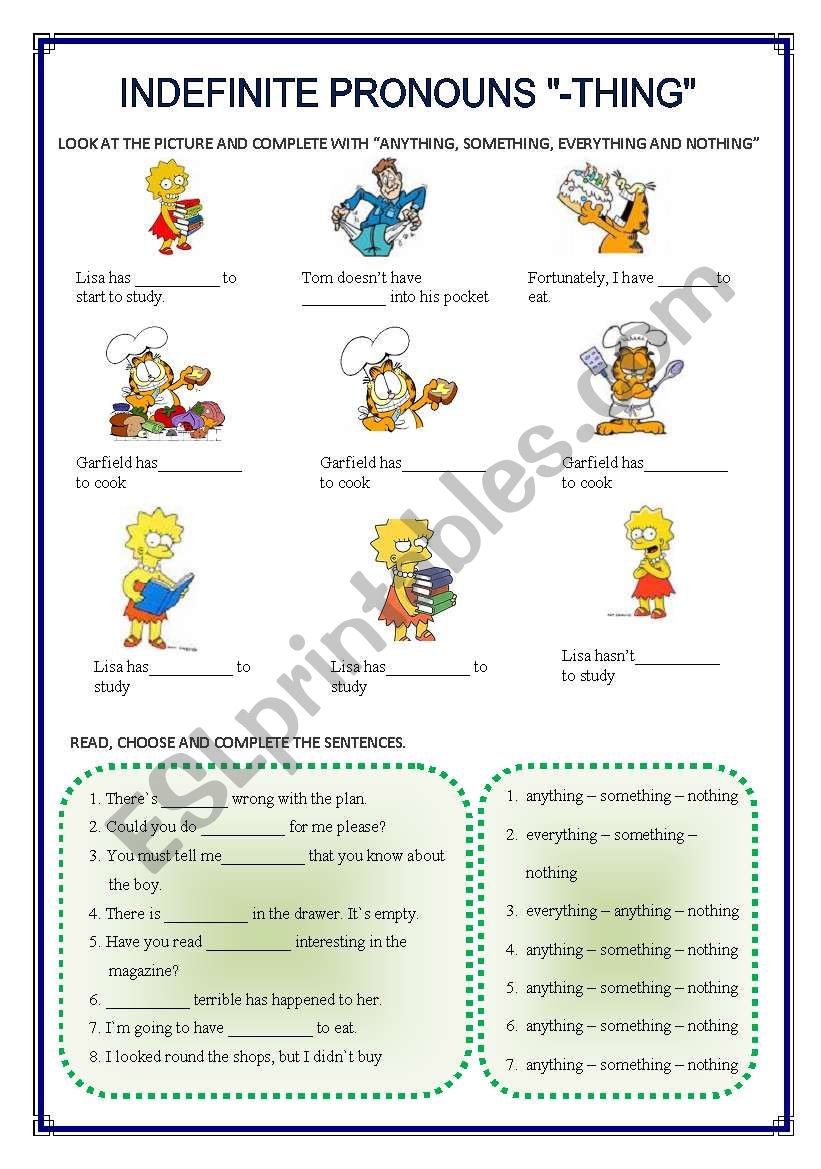 INDEFINITE PRONOUNS 