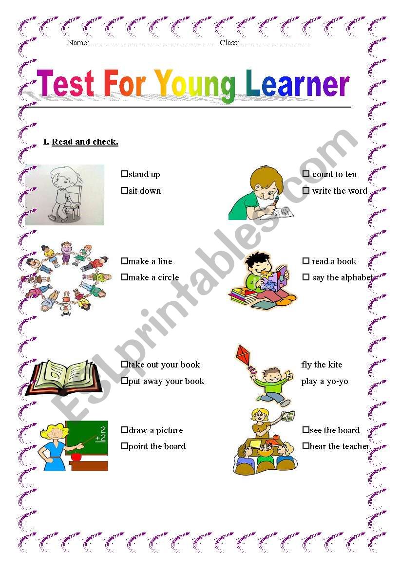 TEST FOR YOUNG LEARNER_(based on Lets Go 1 Book)