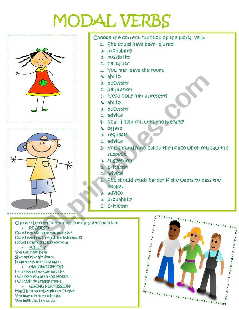 Modal Verbs worksheet