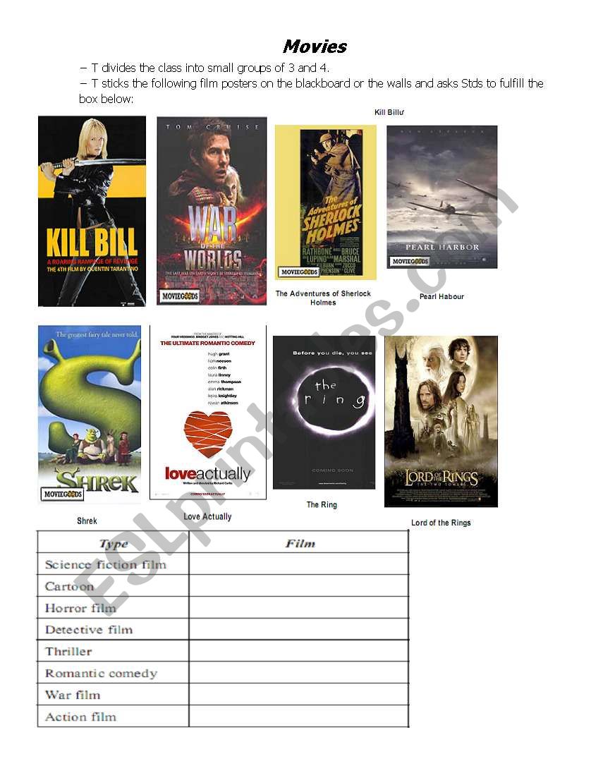 Movies worksheet