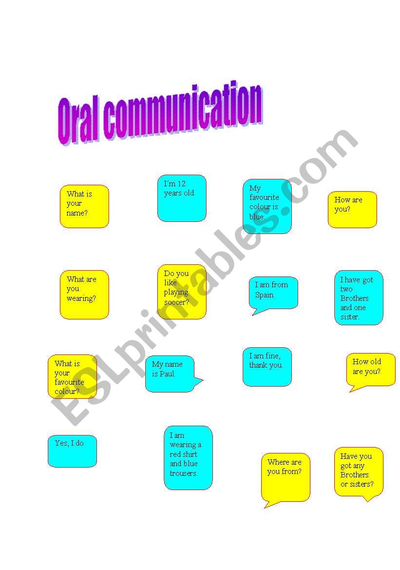Oral communication worksheet