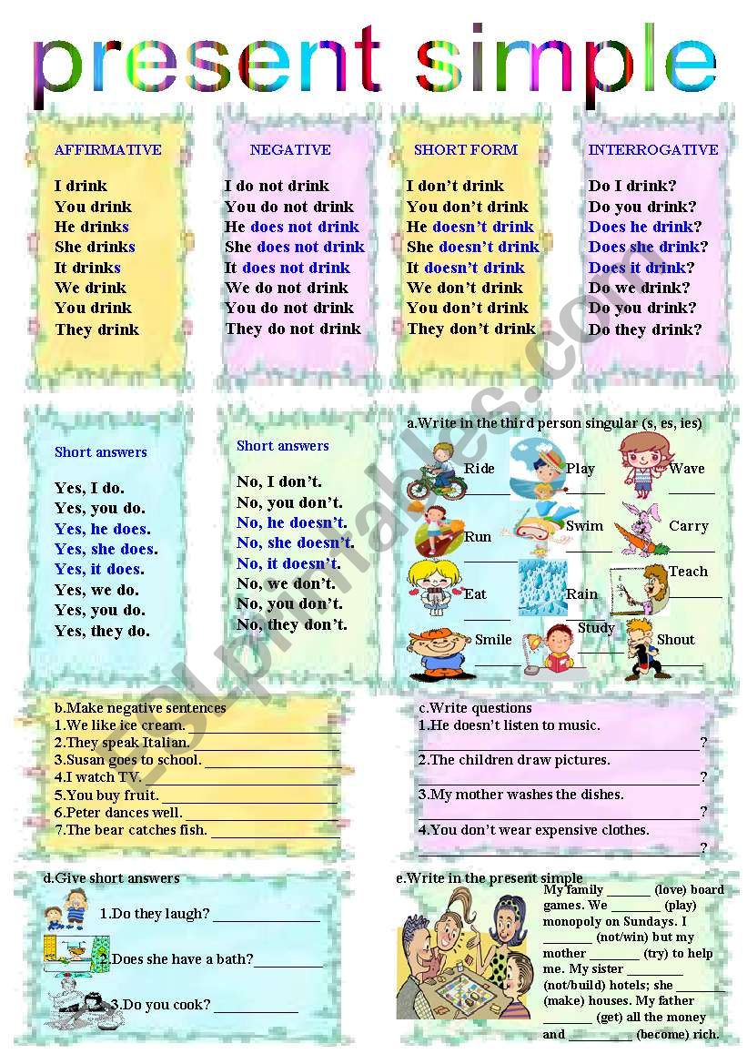 present simple worksheet