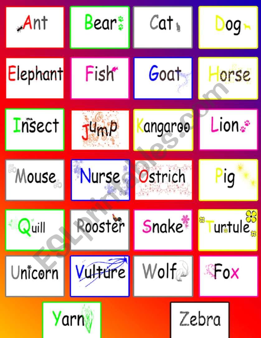 decorated letters with words worksheet