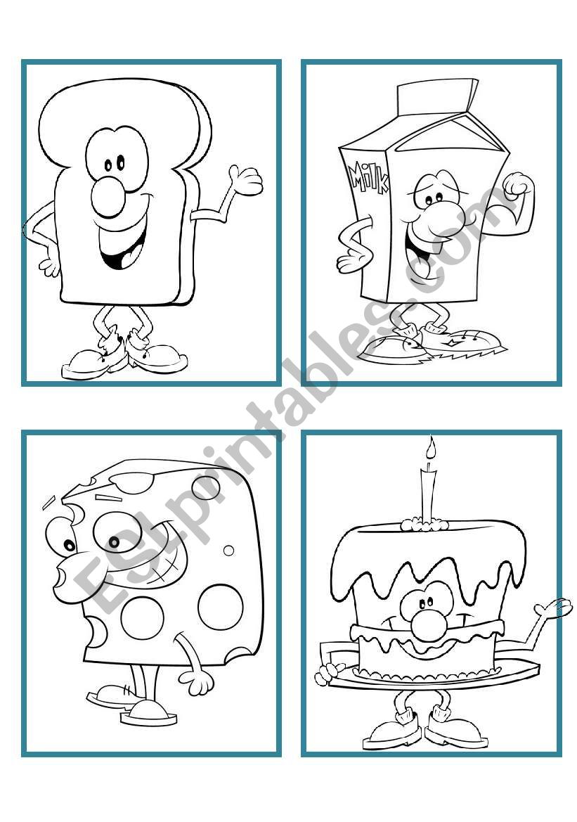 FUNNY FOOD FLASH CARDS worksheet