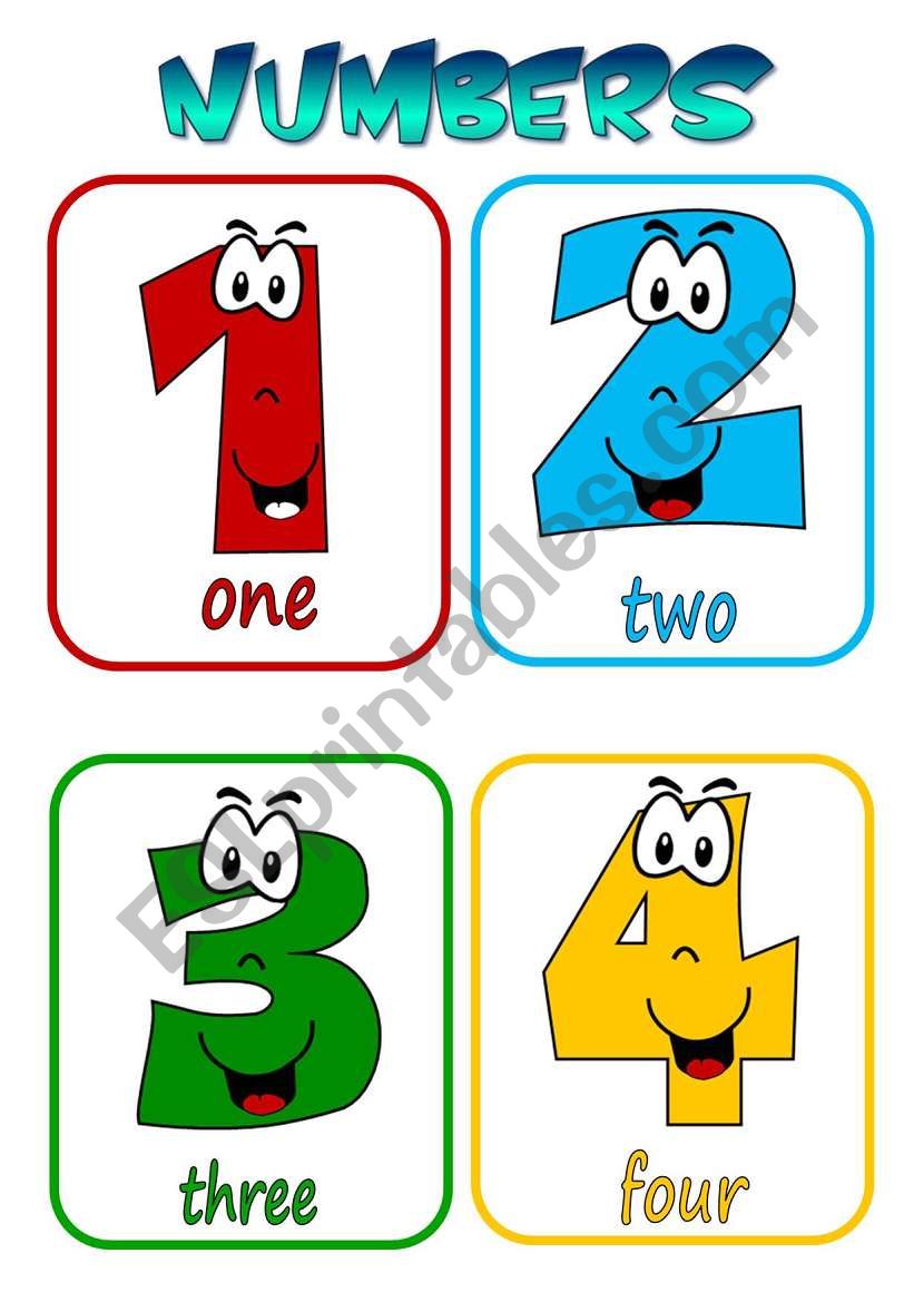 Numbers 1-10 flashcards worksheet