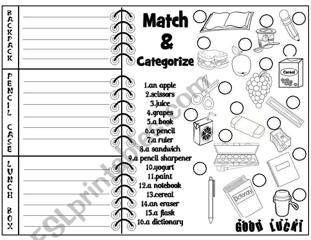 Back to School (activity sheet)