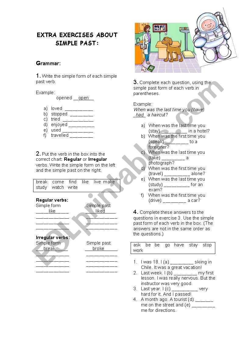 Simple Past Exercise worksheet