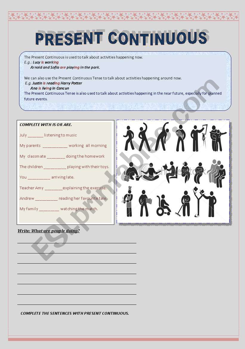 PRESENT CONTINUOUS worksheet