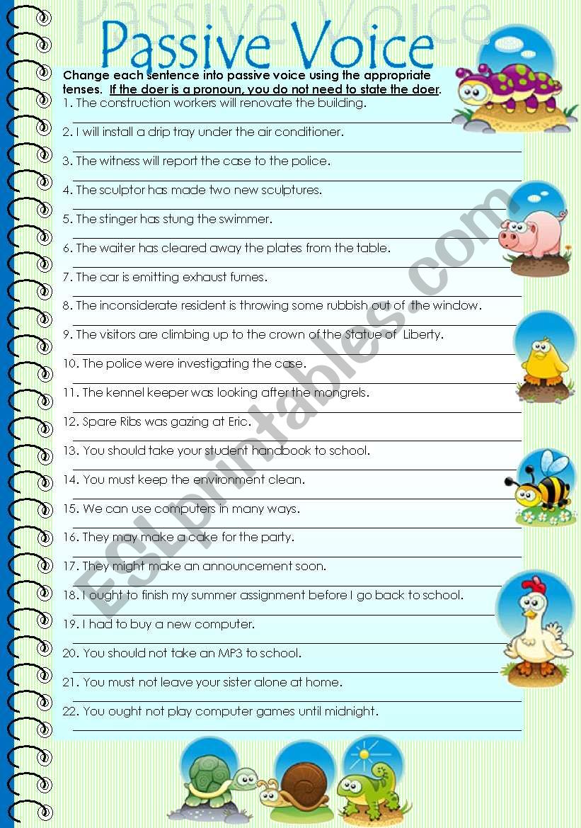 Passive voice worksheet