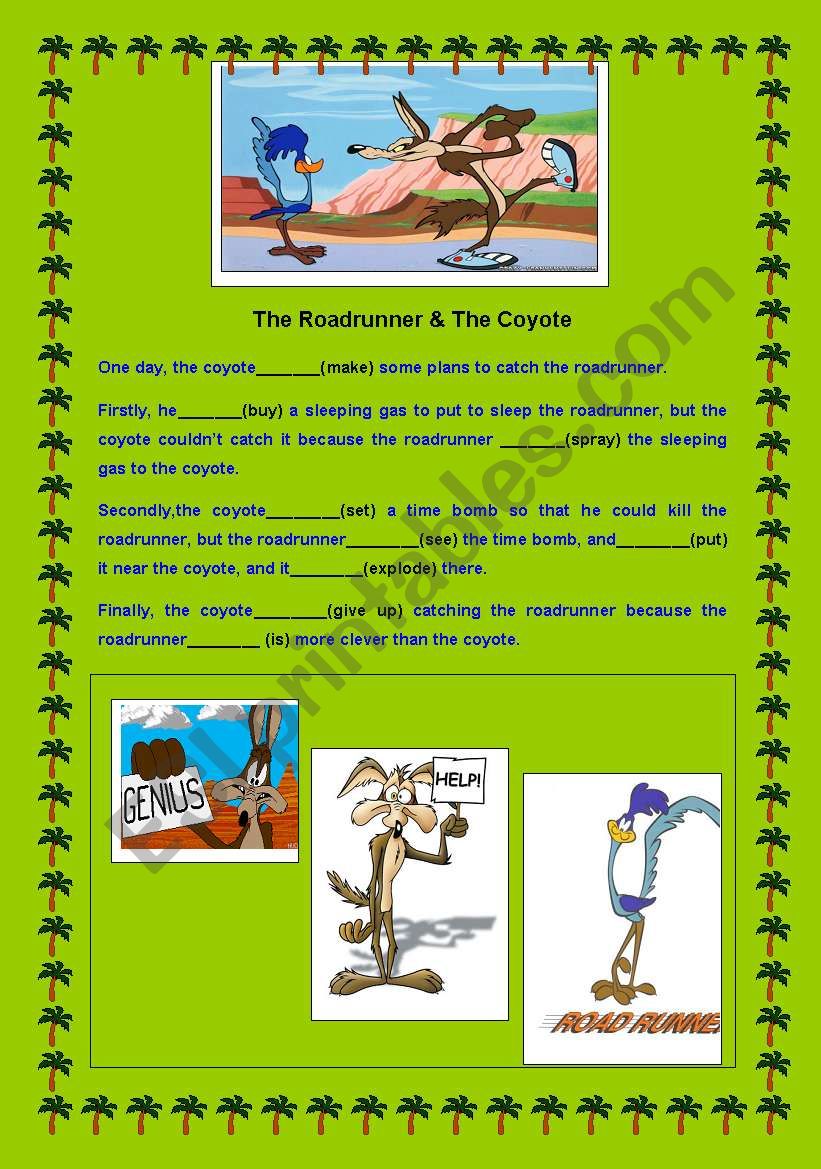 The Coyote and The Roadrunner worksheet