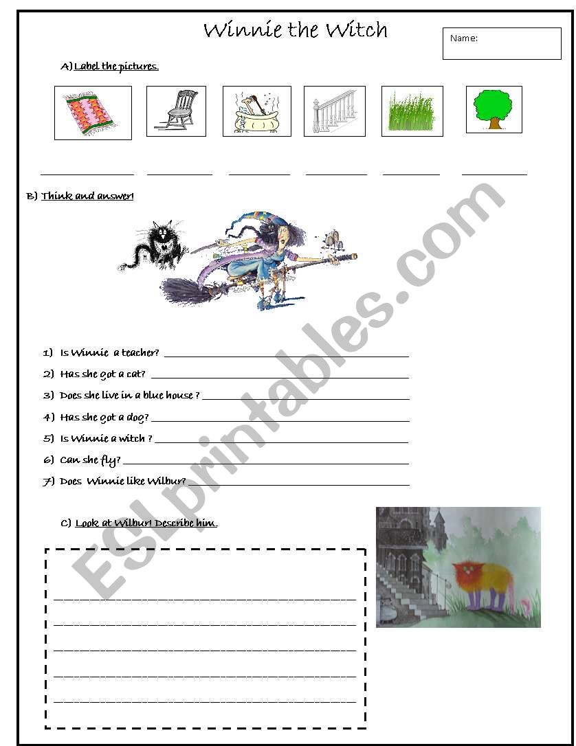 Winnie the Witch worksheet