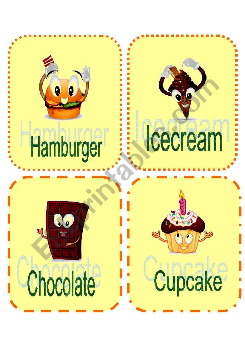 Yummy Food (cont)_2 pages worksheet