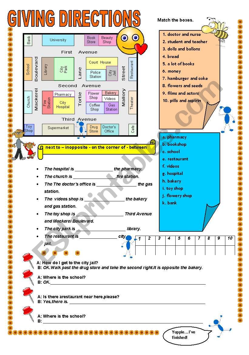 GIVINGDIRECTIONS AND TOWN BUILDINGS