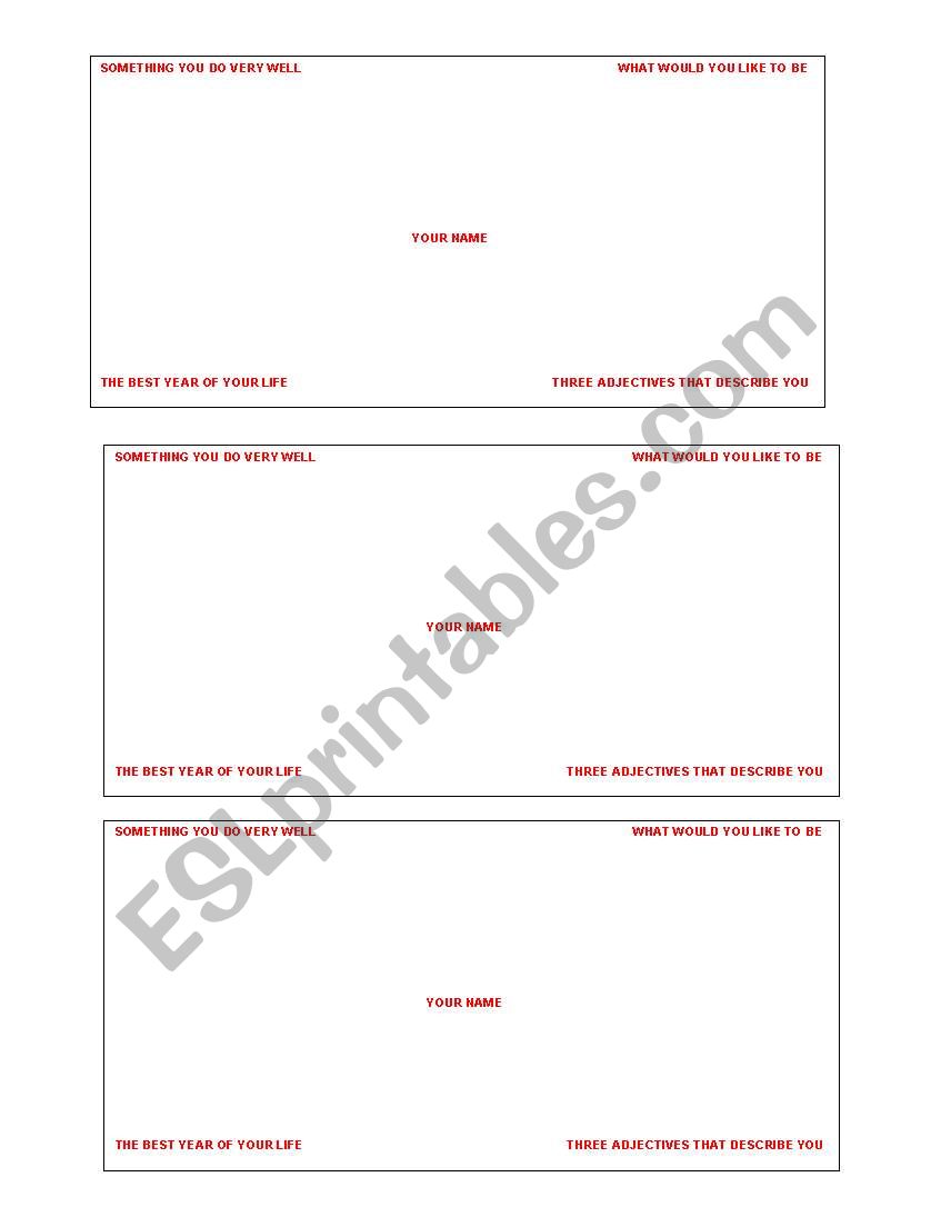 Ice Breaker worksheet