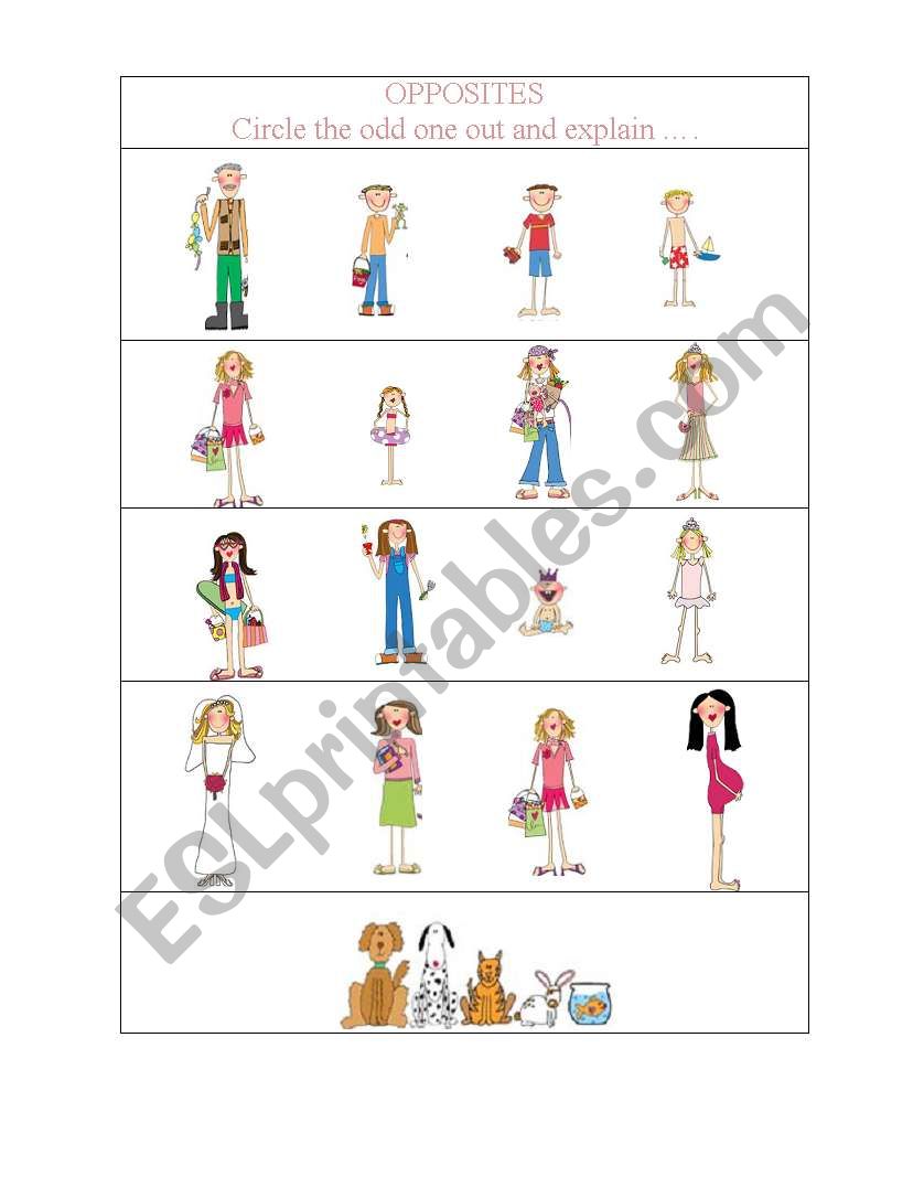 Opposites- pre kinder worksheet