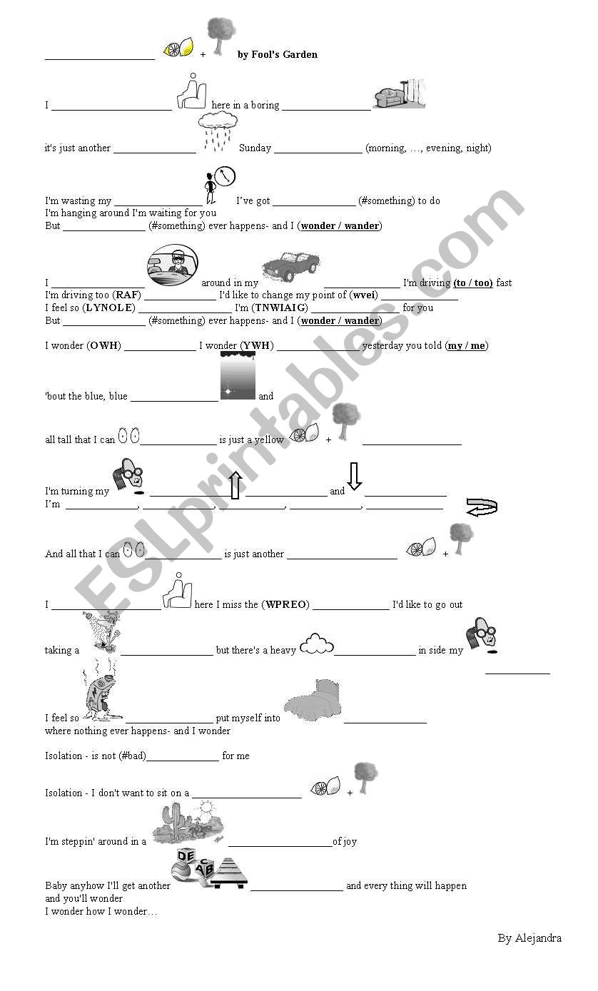 Lemon Tree Activity worksheet