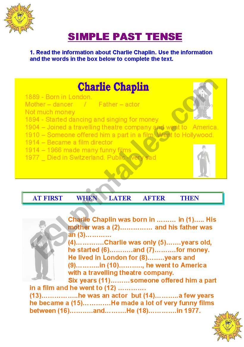 simple past tense worksheet