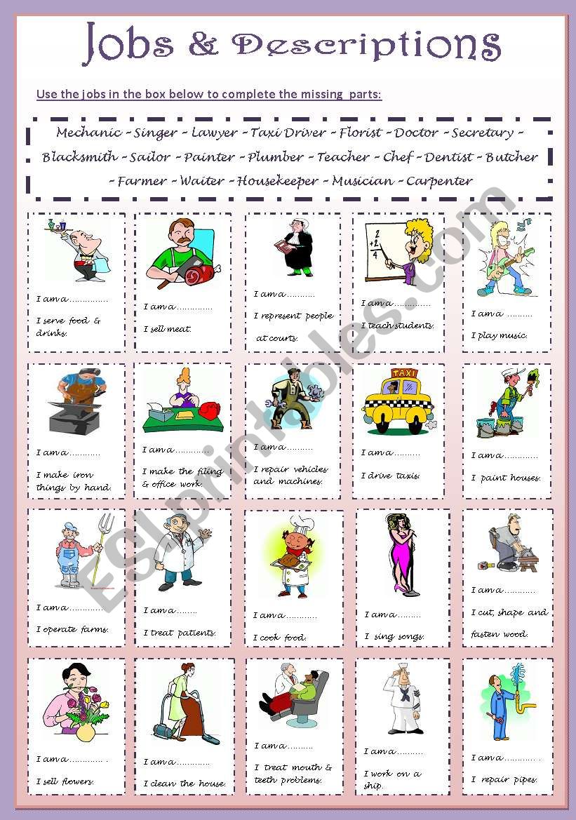 Jobs worksheet