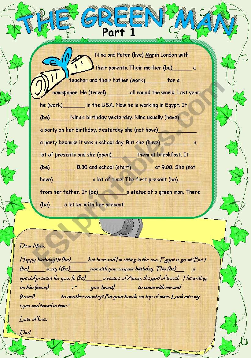 THE GREEN MAN (PART I) worksheet