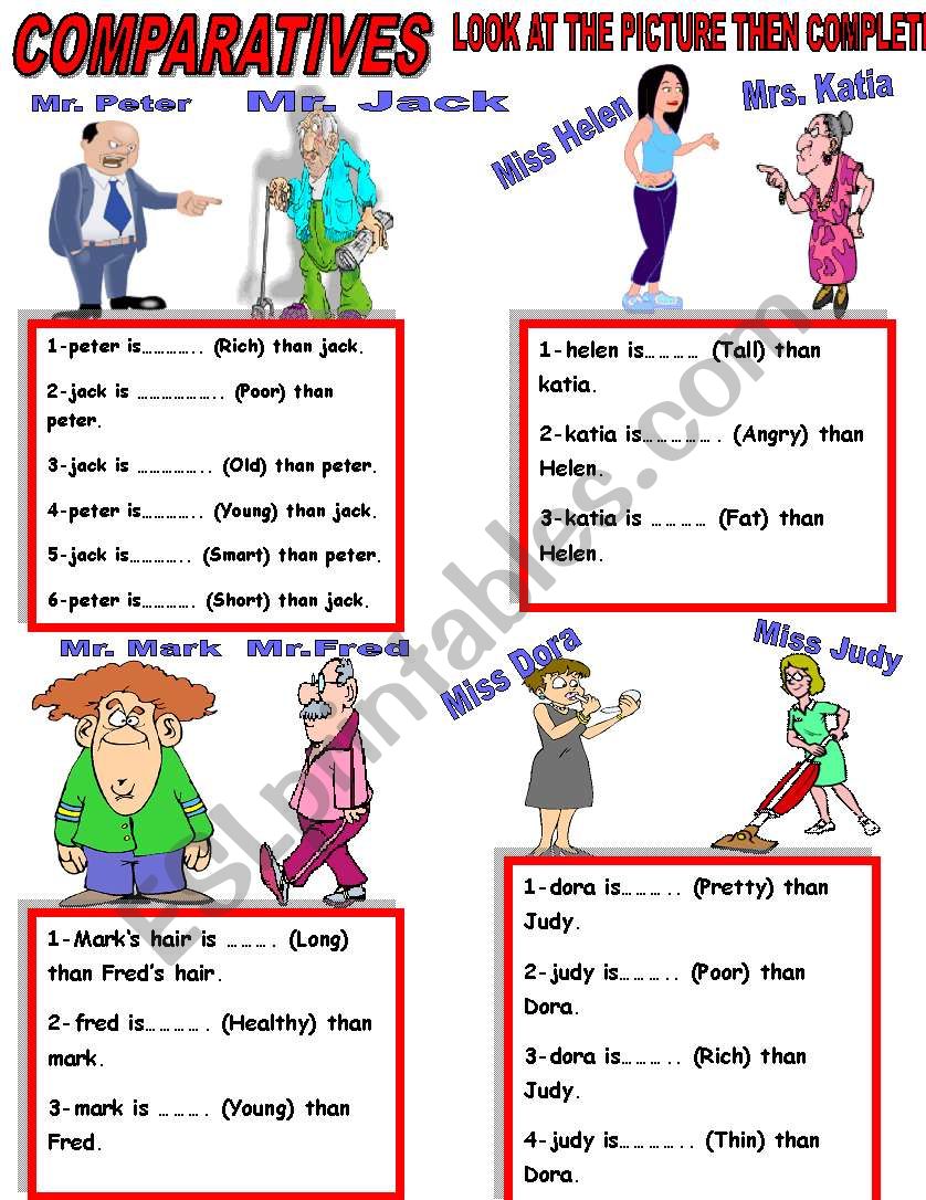 comparatives/2 worksheet