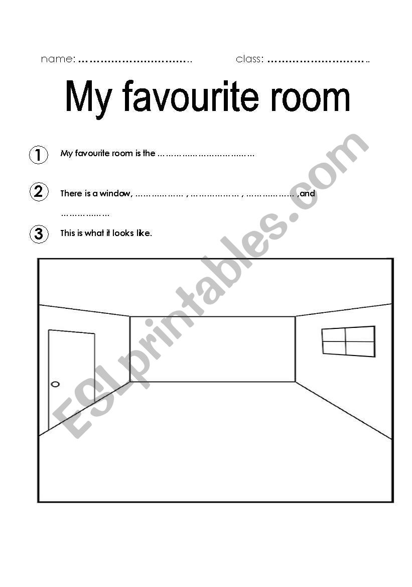 my favourite room worksheet