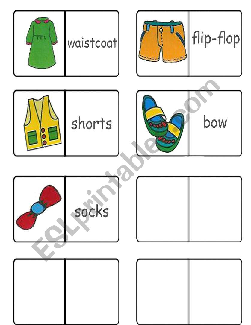 clothes domino 3/3 worksheet