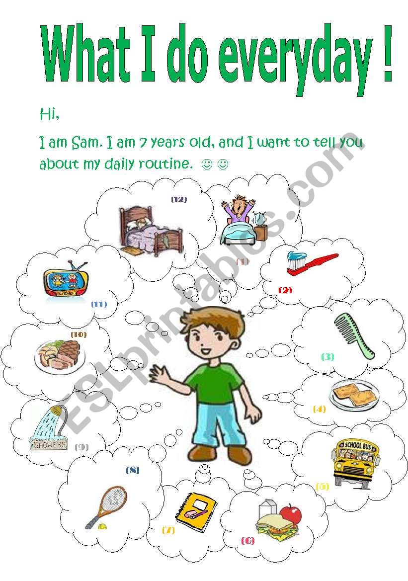 Updated Present Simple WS Daily Routine ESL Worksheet By Shereen Shawky