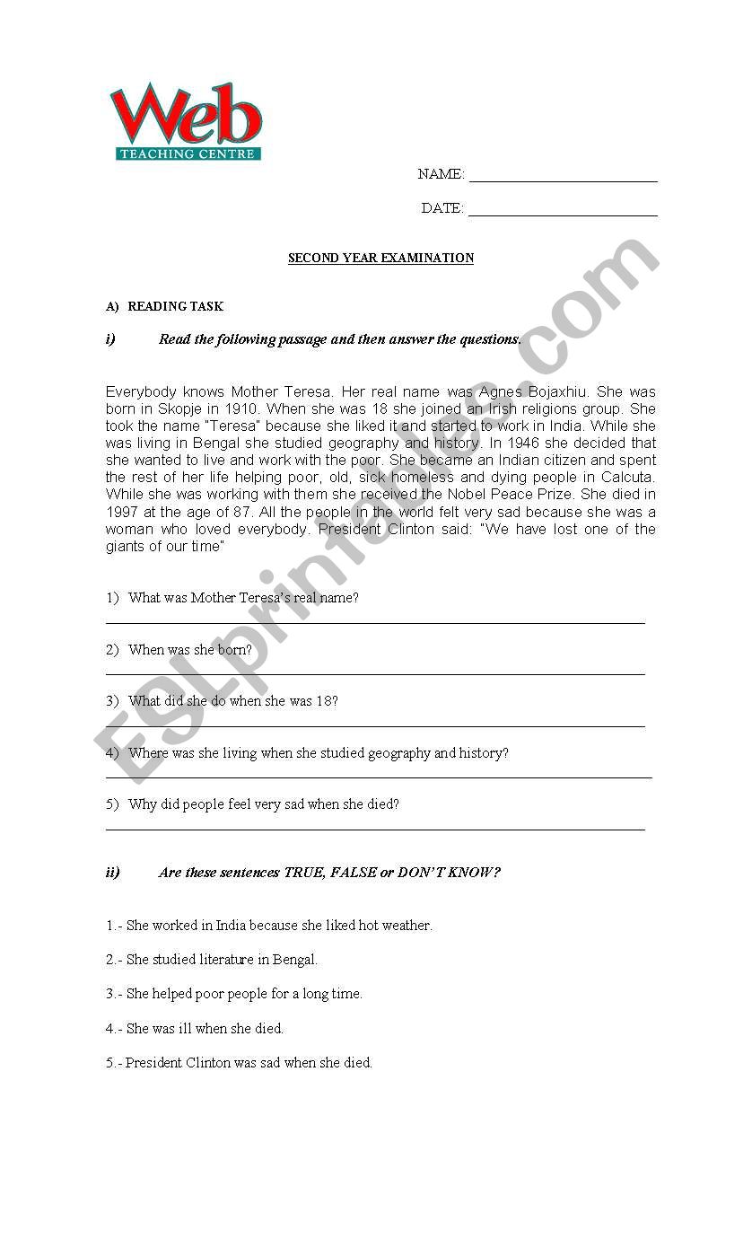 evaluation worksheet