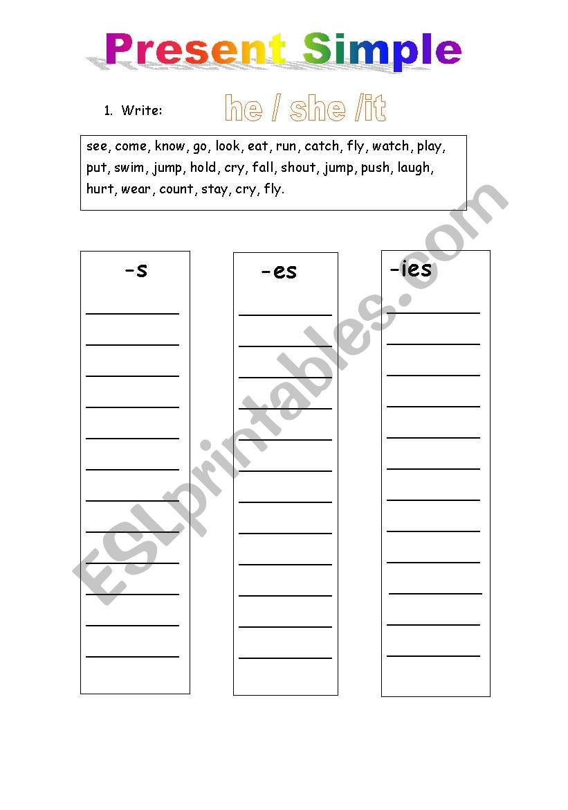 Past simple he she it. Present simple he she it Worksheets. Present simple he she it negative Worksheets for Kids. Present simple with he, she, it упражнение 3 учебник. Present simple with he, she, it упражнение 3 учебник 94 страница.