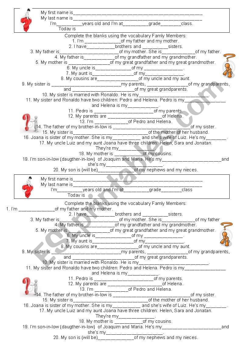 EJAS: Family Members worksheet