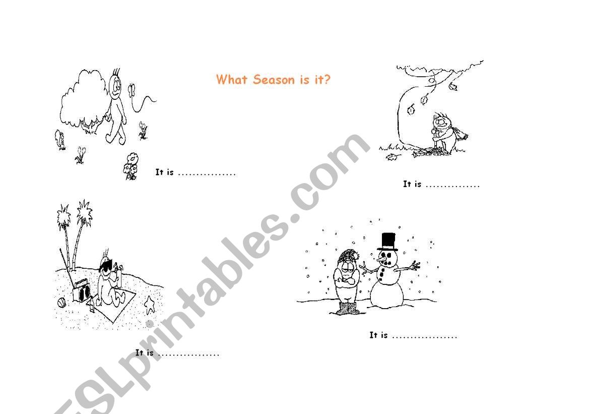 Different seasons of the year worksheet