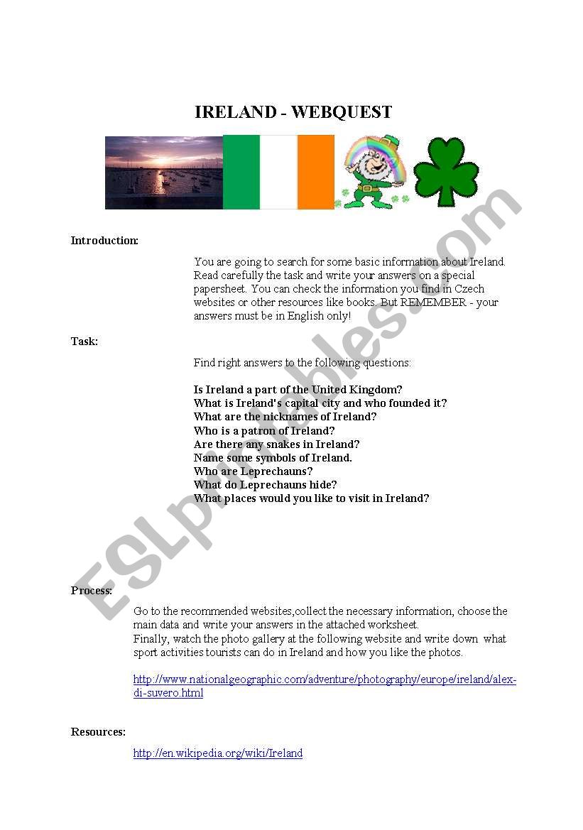 IRELAND WBEQUEST worksheet