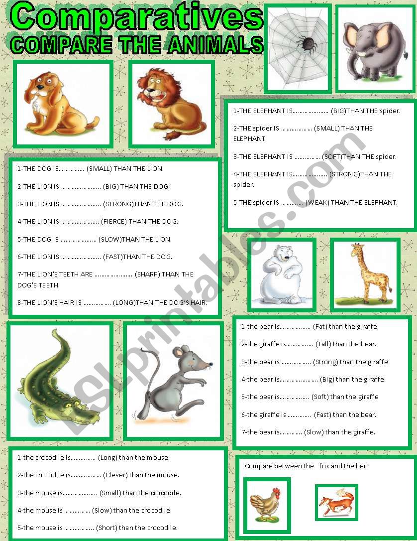 comparatives/3 worksheet