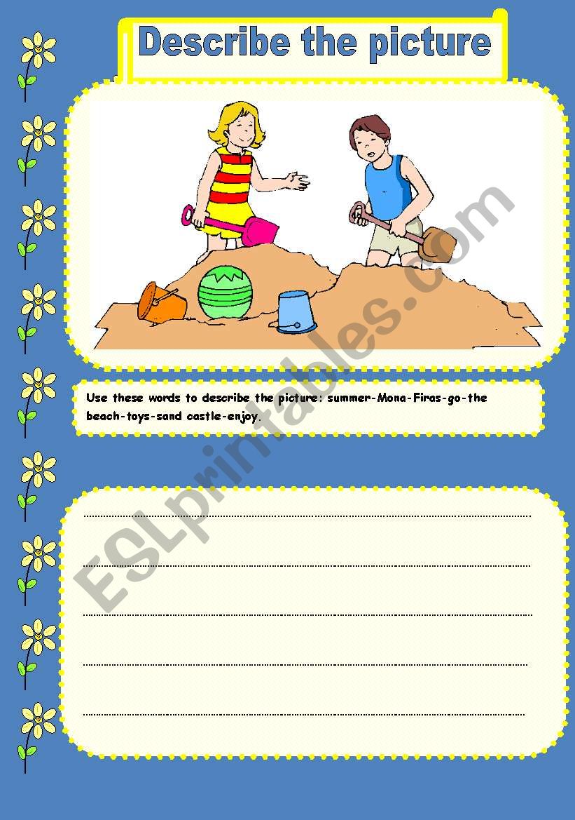 Describe the picture worksheet