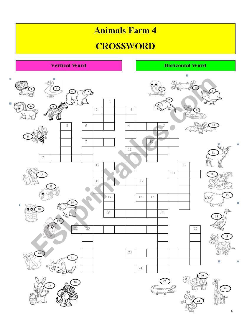 Animals Farm - Crossword worksheet
