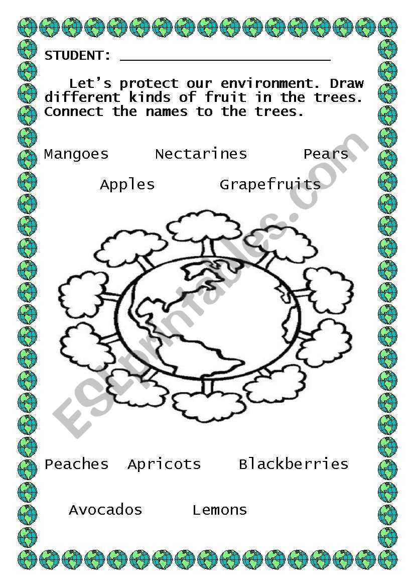 TREES AND FRUIT worksheet