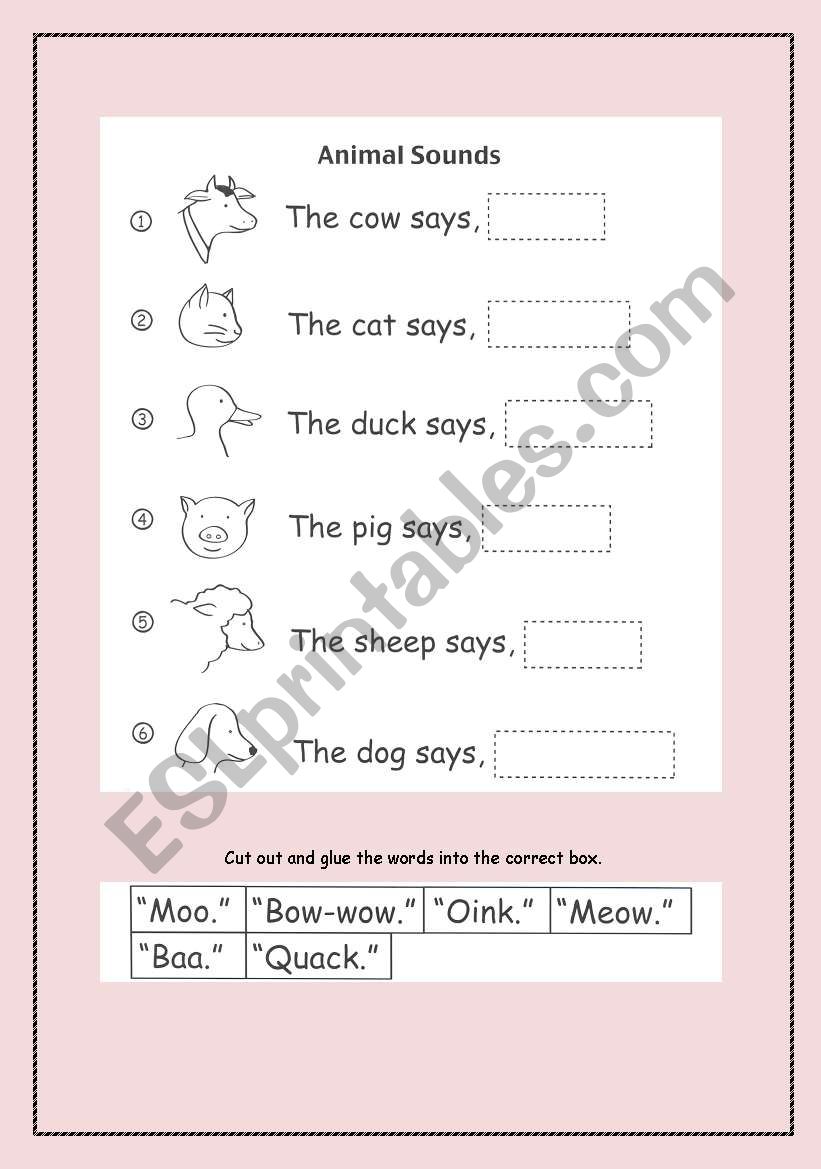 Animal Sounds worksheet