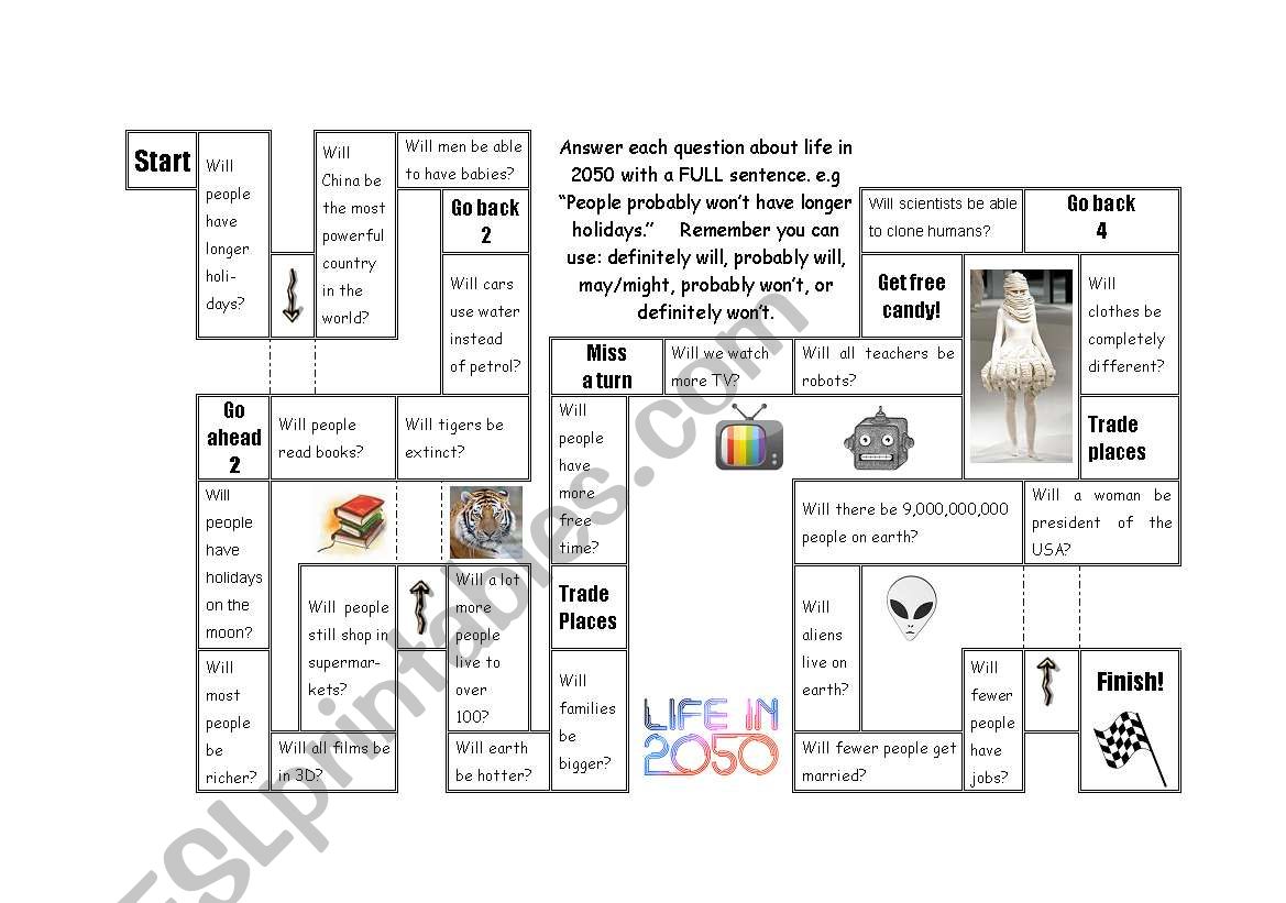 Predictions game worksheet