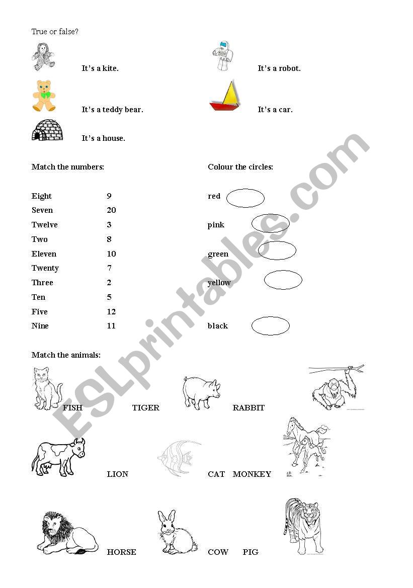 Vocabulary test worksheet