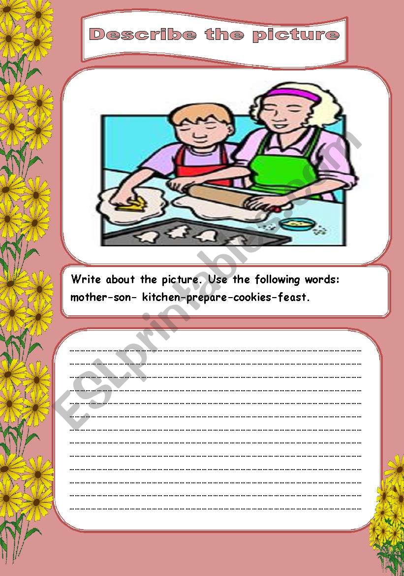 Describe the picture worksheet