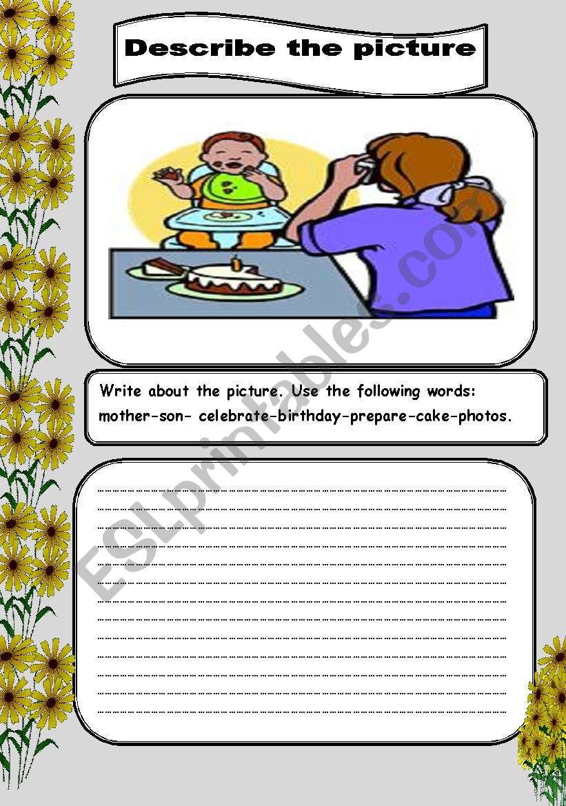 Describe the picture worksheet