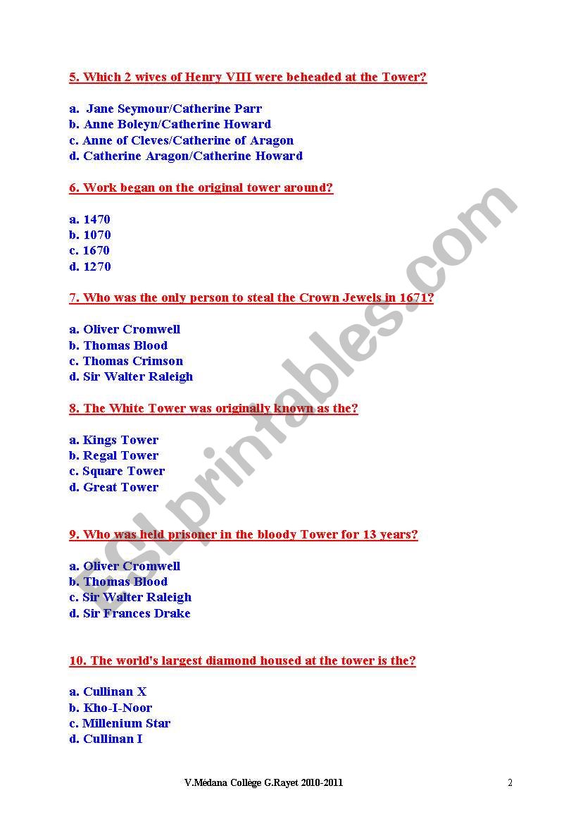 The London Quiz (Quiz Londres)