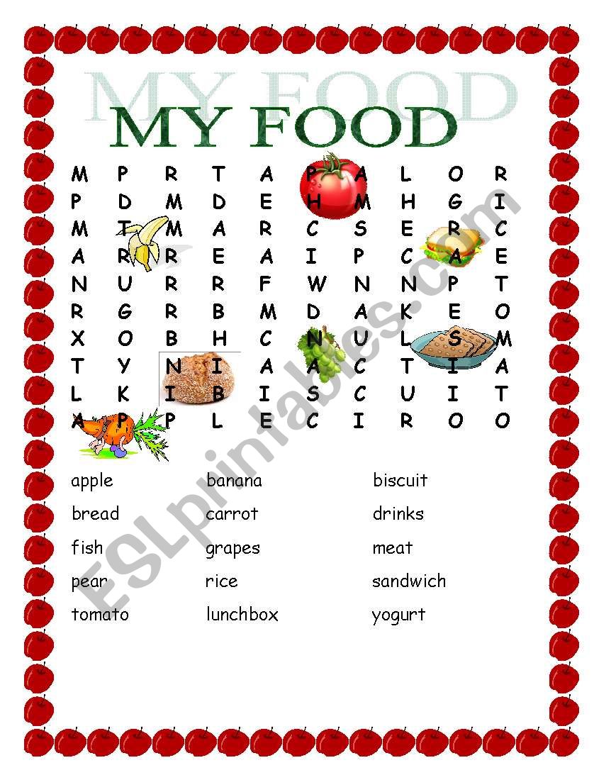 My Food worksheet