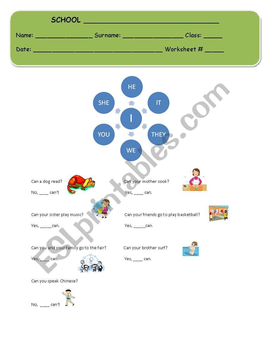 Personal Pronouns worksheet