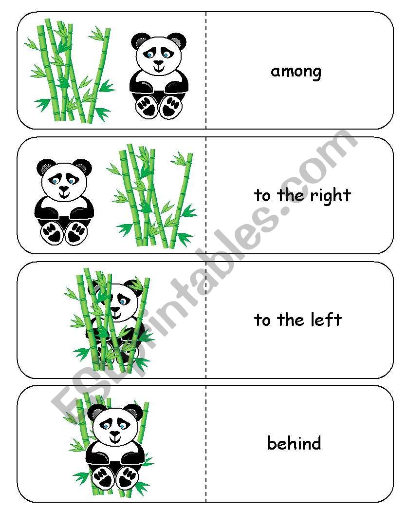 Where is the Panda Preposition Dominoes and Memory Cards Part 1 of 4