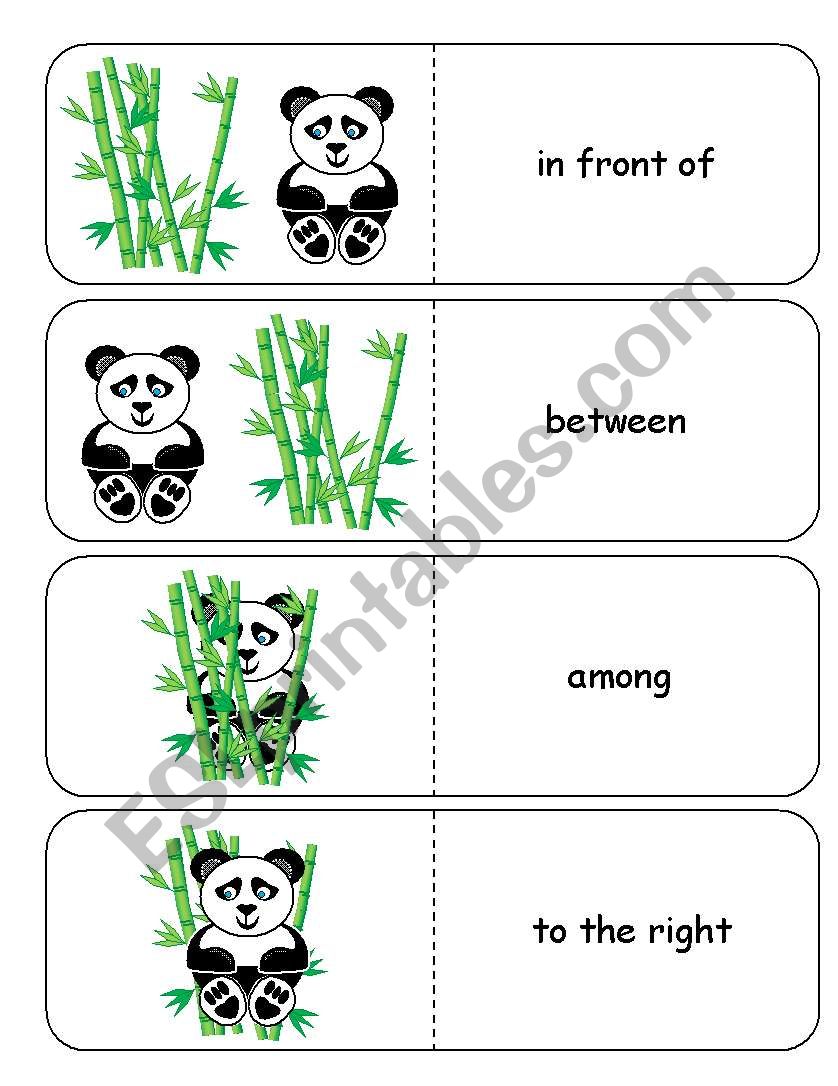 Where is the Panda Preposition Dominoes and Memory Cards Part 2 of 4