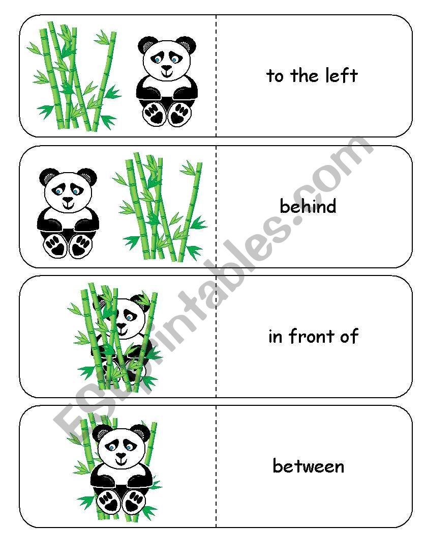 Where is the Panda Preposition Dominoes and Memory Cards Part 3 of 4