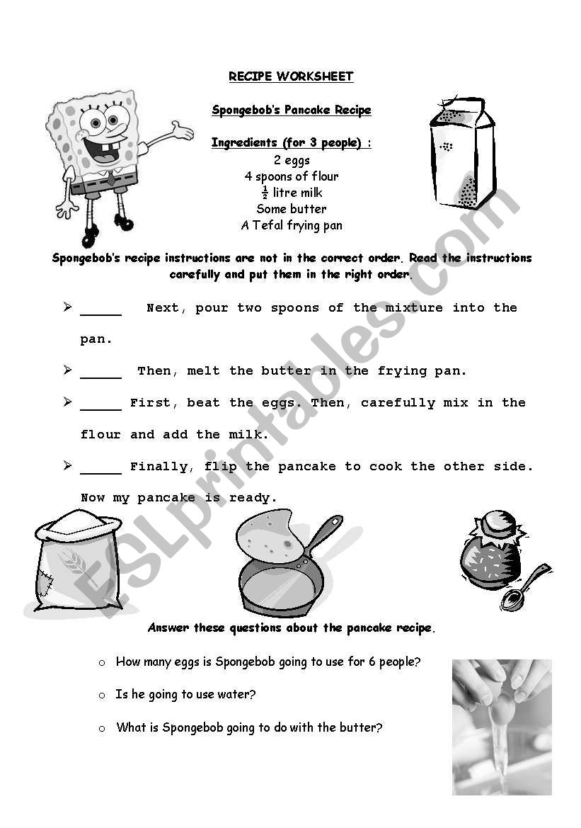 RECIPE worksheet